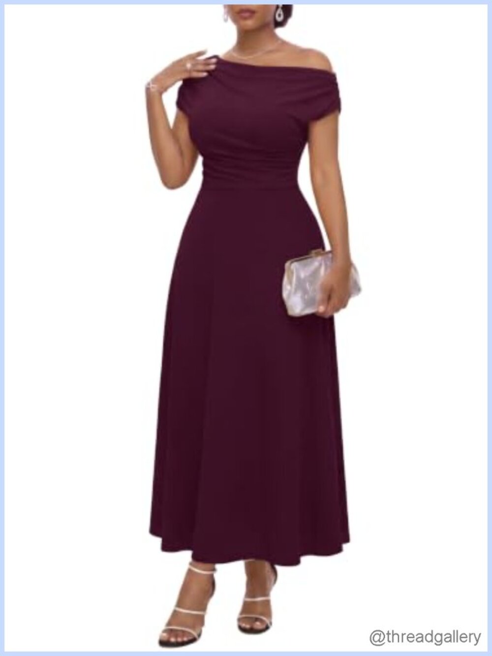 Elegant Off Shoulder Bodycon Maxi Dress with Pockets